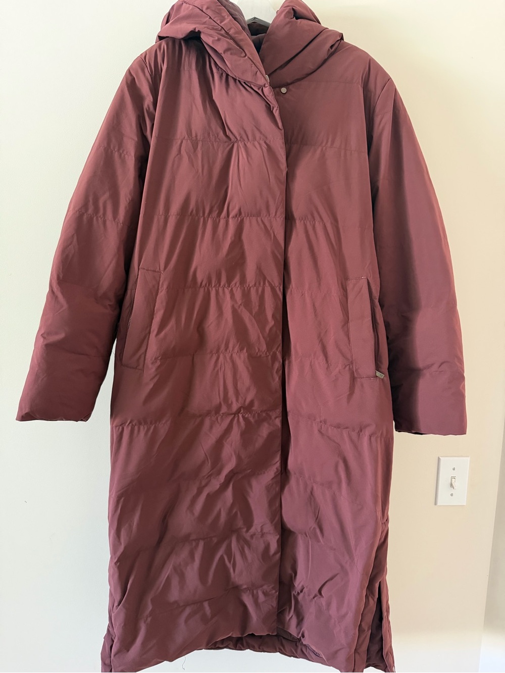 Women’s Long Hooded Brown Puffer Coat